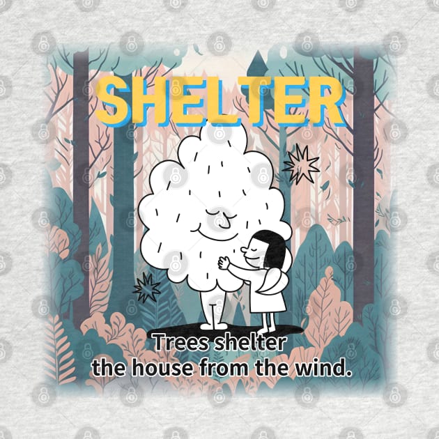 shelter ,Trees shelter  the house from the wind. by zzzozzo